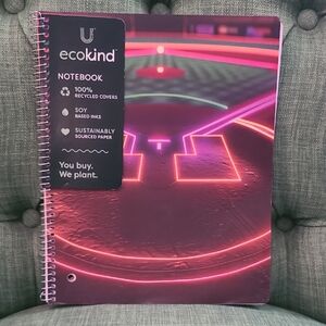Ecokind Baseball Spiral Notebook with Neon Design